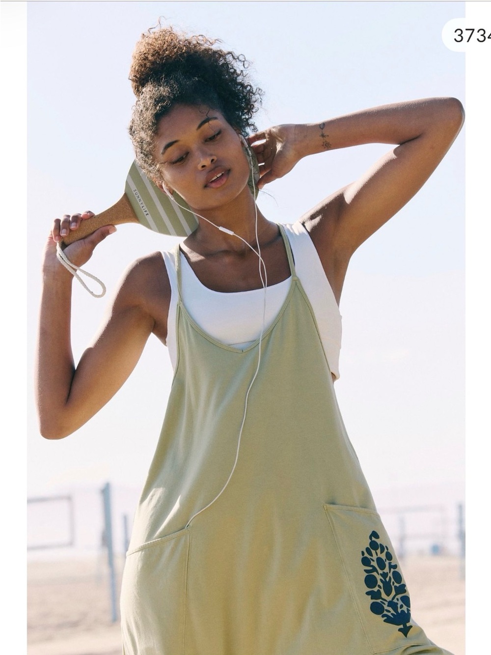 FP Movement by Free People Olive Green Hot Shot Logo Onesie NWOT
